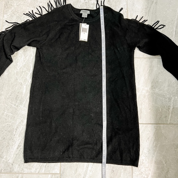 Premise Black 100% Cashmere Sweater With Fringe Sleeves Size Small and Medium - Picture 12 of 13